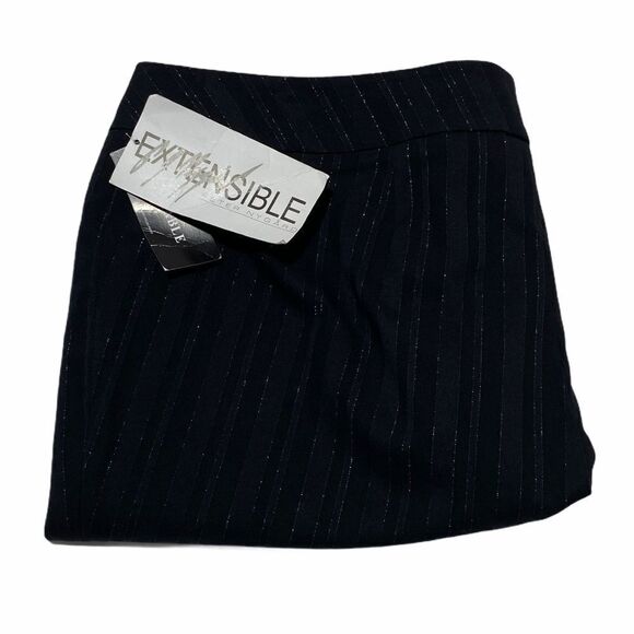 Peter Nygard Black Pinstripe Wide Leg Trousers 16 - Picture 7 of 9